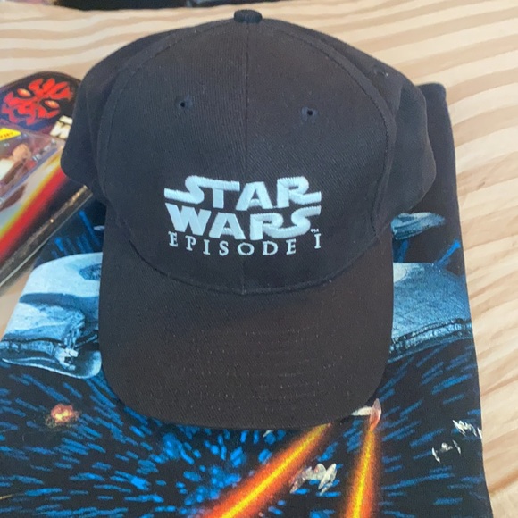 1999 STAR WARS EPISODE 1 bundle hat,shirt,figure!! - Picture 2 of 14
